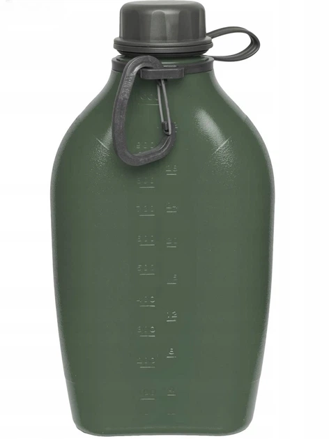 Фляга для воды 1 литр с карабином для кемпинга пластик зелёный Wildo FK-1589 - изображение 4