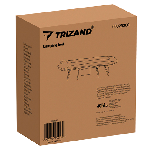 Складная кровать 200x65 см 150 кг для кемпинга серый Trizand PR-275 - изображение 6