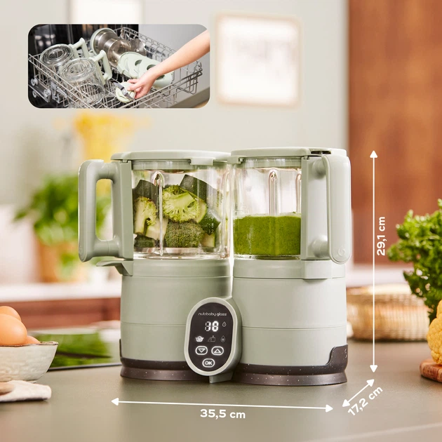 Блендер-пароварка Babymoov Nutribaby Glass 2.0 селадон зелений (A001138) - зображення 8