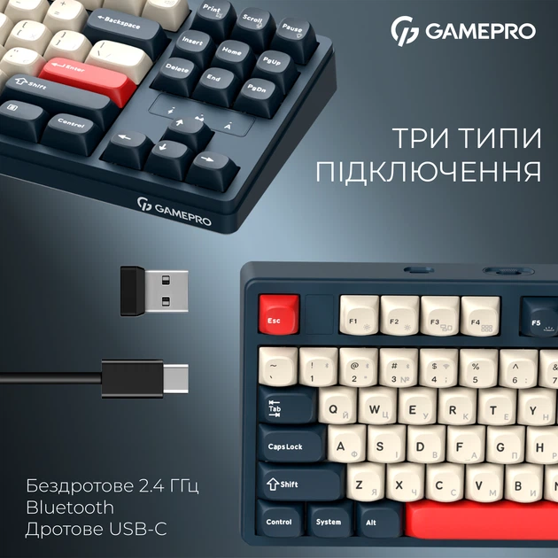 Клавіатура GamePro Механічна Super Red Switch Синя підсвітка (MK285BL) - зображення 7