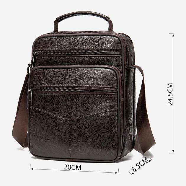 Сумка планшет через плечо мужская из натуральная кожи Vintage leather-14991 Коричневая - Фото 10 Сумка планшет через плечо мужская из натуральная кожи Vintage leather-14991 Коричневая - изображение 10