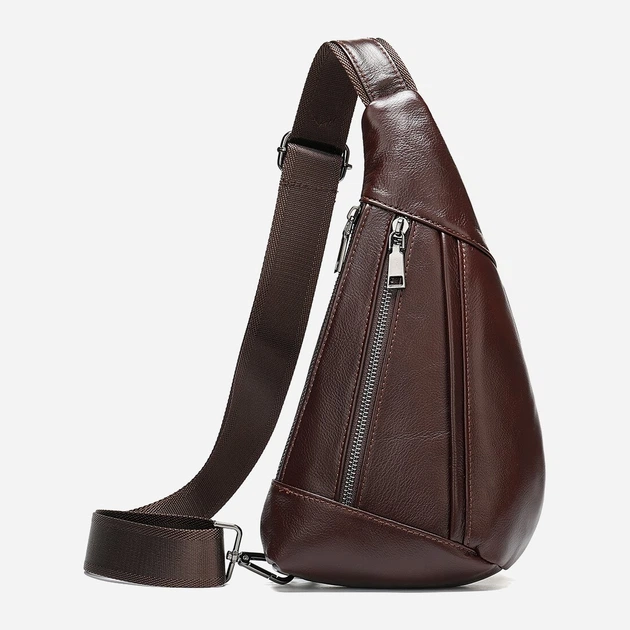 Сумка слинг через плечо мужская из натуральная кожи Vintage leather-14737 Коричневая - Фото 1 Сумка слинг через плечо мужская из натуральная кожи Vintage leather-14737 Коричневая - изображение 1