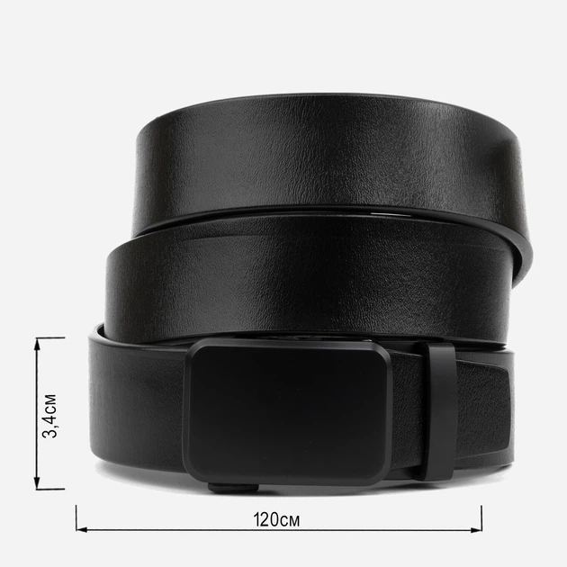Ремень мужской из натуральной кожи Vintage leather-20270 115 см Черный - изображение 5
