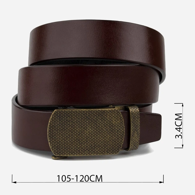 Ремень мужской из натуральной кожи Vintage leather-20273 115 см Коричневый - изображение 6