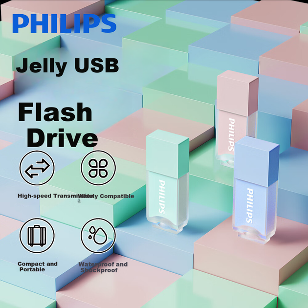 Флеш-накопитель PHILIPS 32 ГБ USB 2.0, 10UA-B, Micro Blue, симпатичный и креативный USB-накопитель для бизнеса, офиса и студентов. - Фото 6 Флеш-накопитель PHILIPS 32 ГБ USB 2.0, 10UA-B, Micro Blue, симпатичный и креативный USB-накопитель для бизнеса, офиса и студентов. - изображение 6