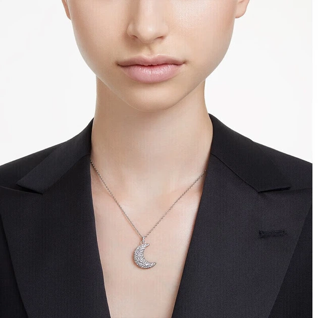 Кольє SWAROVSKI LUNA у формі місяця зі зіркою та місяцем, подарунок на день народження для жінок, 5666181 - зображення 4