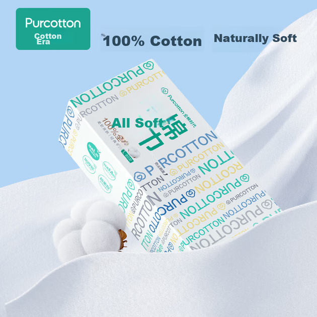 Салфетки влажные PurCotton для лица хлопковые, 80 листов×3 упаковки, 20×20 см - изображение 9