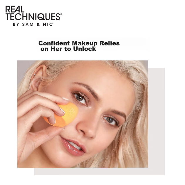 Спонж для макияжа Real Techniques Beauty Blender, не впитывает пудру, 4 шт., двойного назначения: для сухого и влажного нанесения. - изображение 7