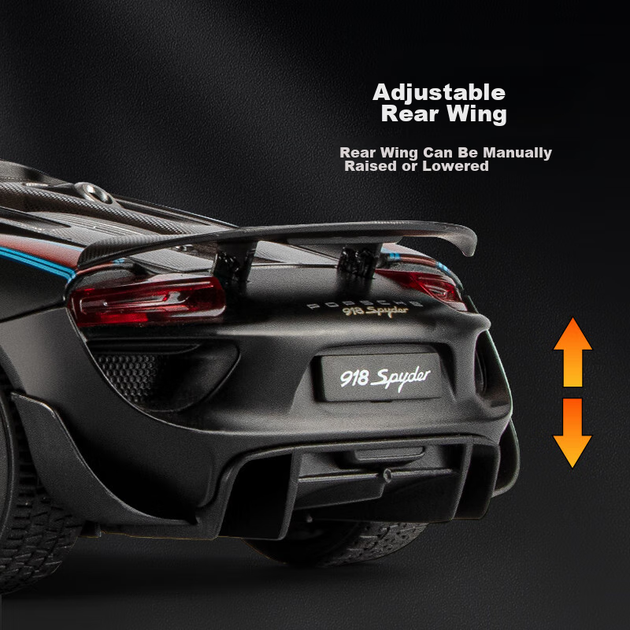 Модель автомобиля Heimanba Porsche 918 Spyder в масштабе 1:18, литая под давлением, игрушка для детской коллекции и демонстрации. - изображение 9