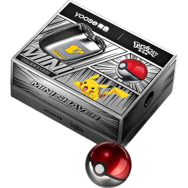Бритва Yoose Pokemon Collaboration, стильная портативная мини-бритва из сплава, приятная для кожи, подарок на день рождения для мужчин, подарок для парня или мужа, триммер для бороды, подарочная коробка с логотипом Пикачу. - изображение 2