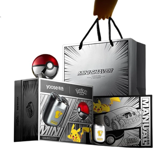 Бритва Yoose Pokemon Collaboration, стильная портативная мини-бритва из сплава, приятная для кожи, подарок на день рождения для мужчин, подарок для парня или мужа, триммер для бороды, подарочная коробка с логотипом Пикачу. - изображение 3