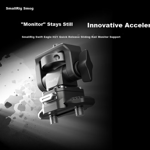 SmallRig 4487, универсальная быстросъемная опора с выдвижным пазом для крепления микрофонной стойки с подсветкой монитора, аксессуар для штатива камеры Akas. - зображення 5