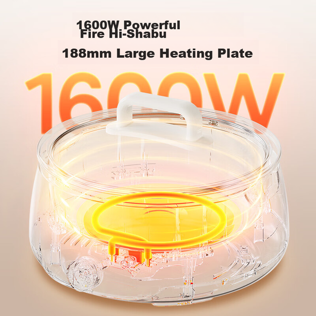 Электрокастрюля Midea MC-HGE3026, 4.5 л, съемная моющаяся, антипригарная, многофункциональная - изображение 4