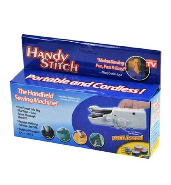 Міні портативна швацька машинка ручна біла Handy Stitch - зображення 6