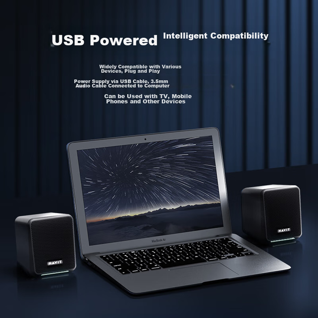 Акустическая система Havit A20 2.0 Black - Фото 9 Акустическая система Havit A20 2.0 Black - изображение 9