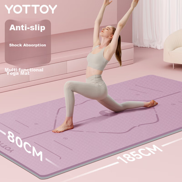 Килимок для йоги Yottoy, потовщений нековзний килимок для фітнесу, розширений 185*80 см, для початківців, чоловіків та жінок, товщина 9 мм, килимок для домашнього використання - Фото 11 Килимок для йоги Yottoy, потовщений нековзний килимок для фітнесу, розширений 185*80 см, для початківців, чоловіків та жінок, товщина 9 мм, килимок для домашнього використання - изображение 11