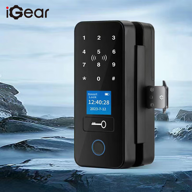 Замок IGear для стеклянных дверей с отпечатком пальца электронный Bluetooth - изображение 11