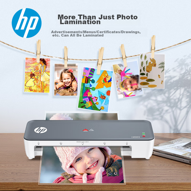 Удобный ламинатор HP A4 Smart, устройство для ламинирования фотографий и документов, простой ламинатор, ламинатор для дома и офиса, модернизированная версия LW0403 - зображення 4