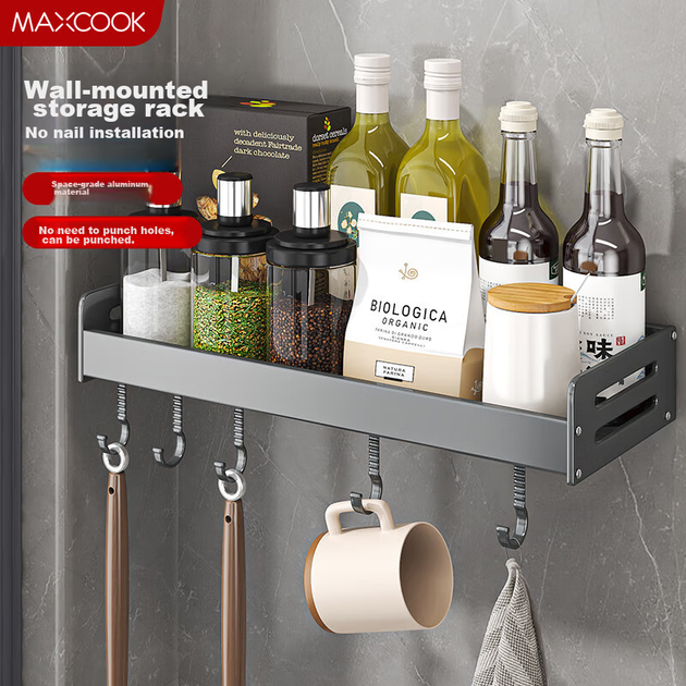 Полка MAXCOOK для специй кухонная, настенная, без сверления, 40см - изображение 4