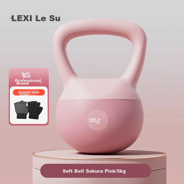Гиря Lexi Soft для жіночого домашнього фітнесу, вправи на сідниці, тренування з м'якою гирею, 5 кг рожевого кольору - изображение 4