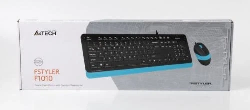 Комплект A4Tech Fstyler Sleek Multimedia Comfort F1010, Black/Blue, клавіатура+миша, USB - зображення 5