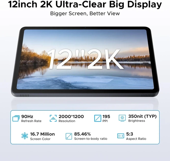 Планшет 12'' DOOGEE U12 6+18/128Gb 8 ядер Android 16 9000 mAh Чорний (102169899) - зображення 4