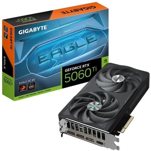 Відеокарта GeForce RTX 5060 Ti, Gigabyte, EAGLE OC, 8Gb GDDR7 (GV-N506TEAGLE OC-8GD) - Фото 1 Відеокарта GeForce RTX 5060 Ti, Gigabyte, EAGLE OC, 8Gb GDDR7 (GV-N506TEAGLE OC-8GD) - зображення 1
