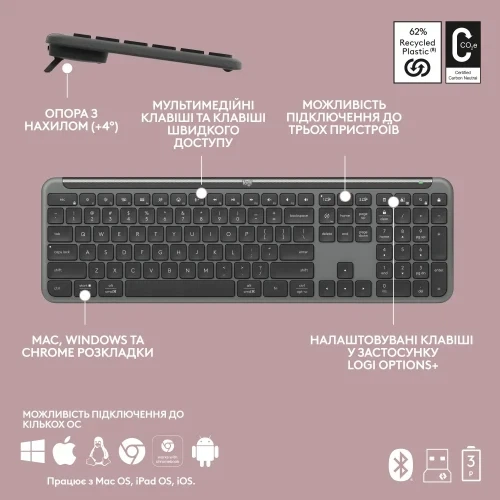 Комплект Logitech Signature Slim Combo MK950, Graphite (920-012490) - Фото 10 Комплект Logitech Signature Slim Combo MK950, Graphite (920-012490) - изображение 10