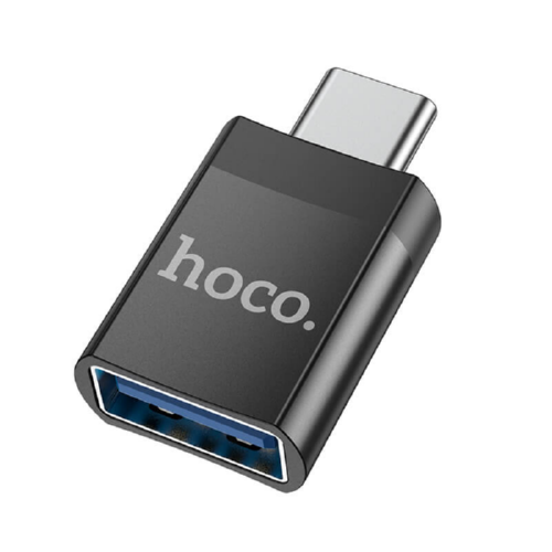 Переходник Hoco UA17 Type-C to USB (black) - Фото 1 Переходник Hoco UA17 Type-C to USB (black) - зображення 1