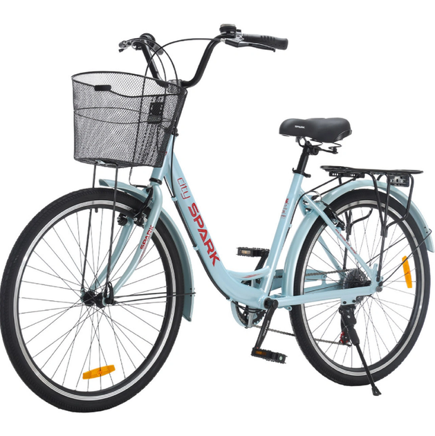 Велосипед SPARK CITY CELINE 26`` ал17`` жв v-brake с корзиной голубой - изображение 3
