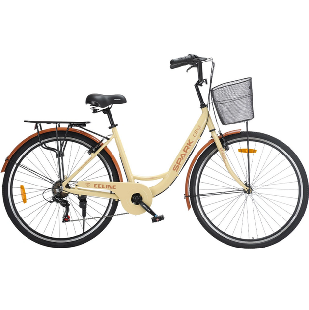 Велосипед SPARK CITY CELINE 28`` ал18`` жв v-brake с корзиной бежевый - Фото 2 Велосипед SPARK CITY CELINE 28`` ал18`` жв v-brake с корзиной бежевый - изображение 2