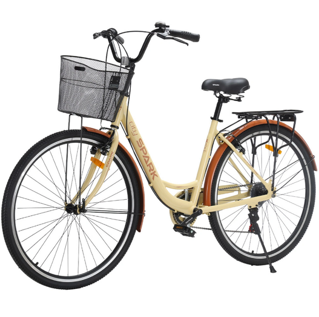 Велосипед SPARK CITY CELINE 28`` ал18`` жв v-brake с корзиной бежевый - Фото 3 Велосипед SPARK CITY CELINE 28`` ал18`` жв v-brake с корзиной бежевый - изображение 3