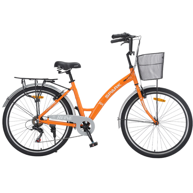 Велосипед SPARK CITY REINE 26` ал17`` жв v-brake з кошиком жовтогарячий - зображення 2