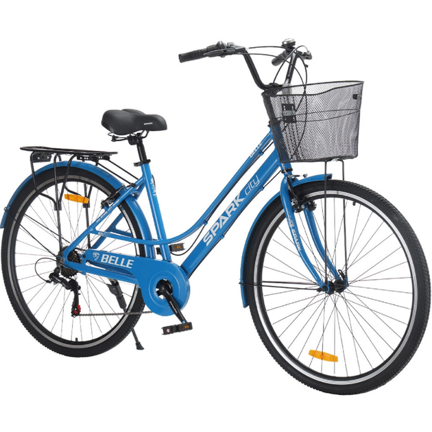 Велосипед SPARK CITY BELLE 28`` ал18`` жв v-brake с корзиной синий - Фото 1 Велосипед SPARK CITY BELLE 28`` ал18`` жв v-brake с корзиной синий - изображение 1