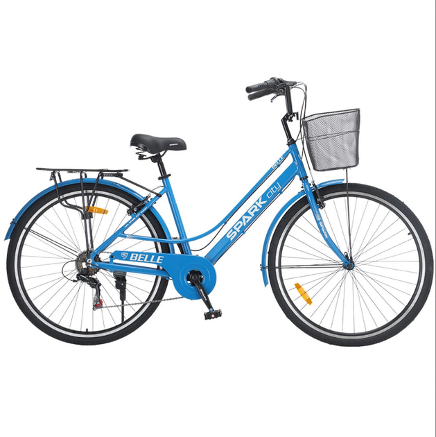 Велосипед SPARK CITY BELLE 28`` ал18`` жв v-brake с корзиной синий - Фото 2 Велосипед SPARK CITY BELLE 28`` ал18`` жв v-brake с корзиной синий - изображение 2