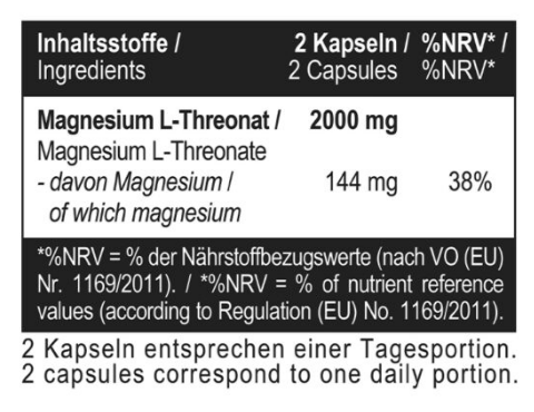 Магній Л-Треонат MST Magtein magnesium l-threonate 1000 mg 120 капсул - зображення 3