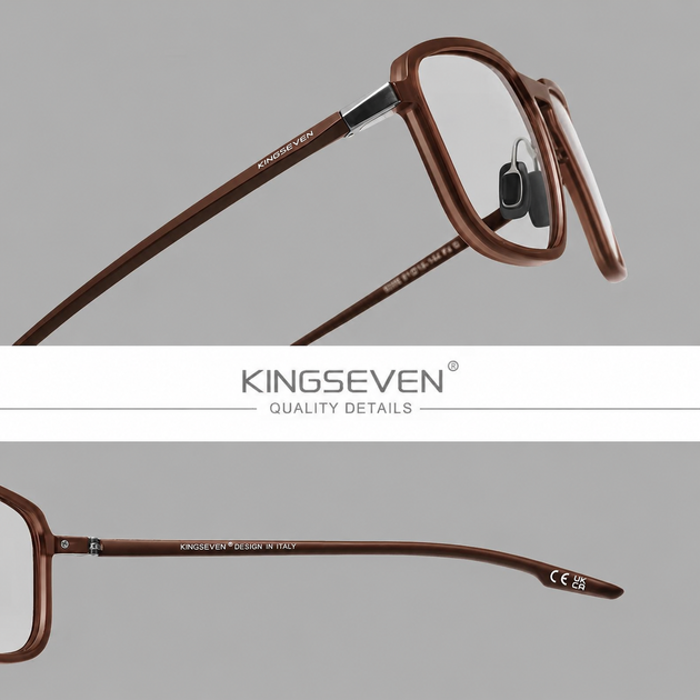 Очки компьютерные Blue Blocker 45% для мужчин и женщин KINGSEVEN 9205 Brown 45 - изображение 2