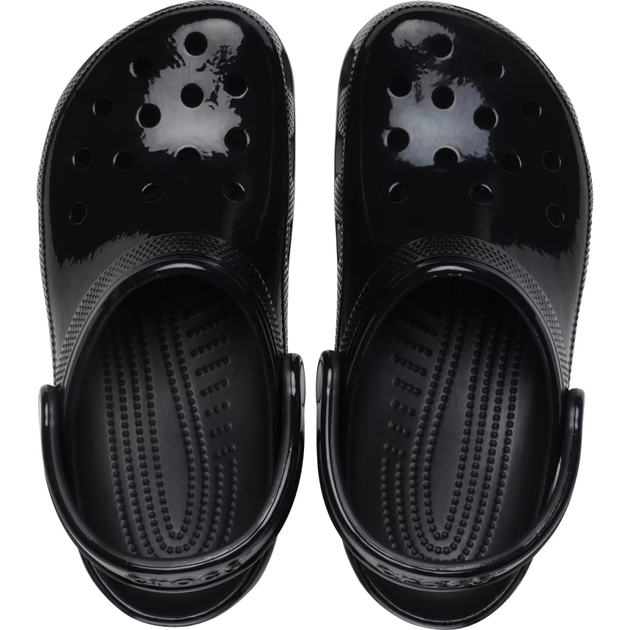 Жіночі крокси класік Crocs Classic High Shine Clog Black (40-41, чорний) - Фото 3 Жіночі крокси класік Crocs Classic High Shine Clog Black (40-41, чорний) - изображение 3