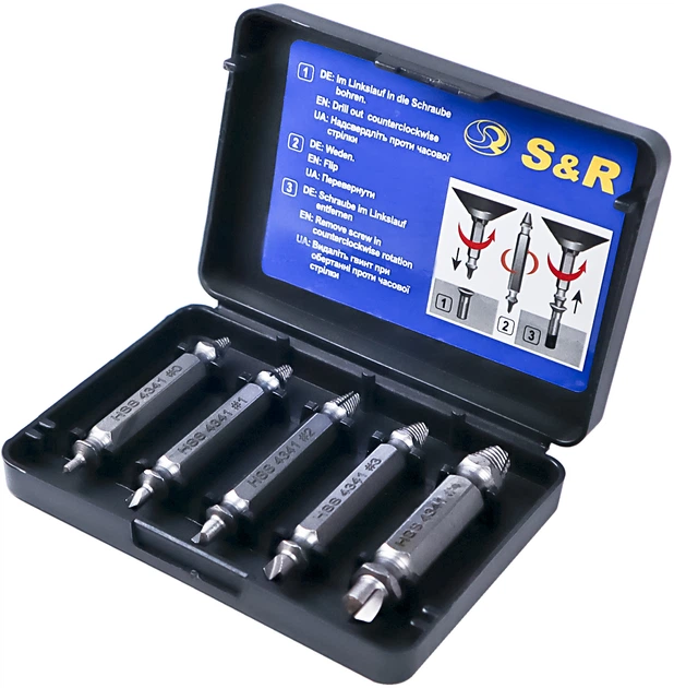 Набор экстракторов S&R Meister №0-1-2-3-4 L50 мм 5 шт (111400005) - изображение 3