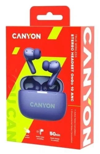 Наушники беспроводные Canyon TWS-10 "OnGo 10 ANC", Purple (CNS-TWS10PL) - изображение 6