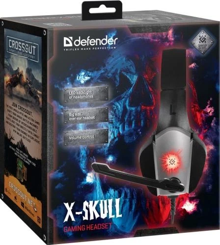 Наушники Defender X-Skull, Black/Grey (64585) - Фото 6 Наушники Defender X-Skull, Black/Grey (64585) - изображение 6