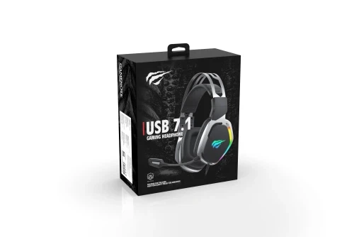 Наушники Havit HV-H2018U Plug USB 7.1, Black/Silver - изображение 7