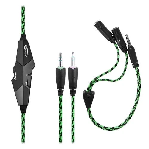 Навушники Gemix X-350 Black/Green, мікрофон, ігрові - зображення 2