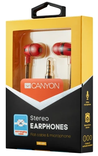 Наушники Canyon CNS-CEP4R, Red - изображение 3