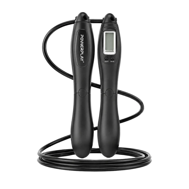 Скоростная скакалка с счетчиком 2,8 м черная 0,16 кг - Фото 1 Скоростная скакалка с счетчиком 2,8 м черная 0,16 кг - изображение 1