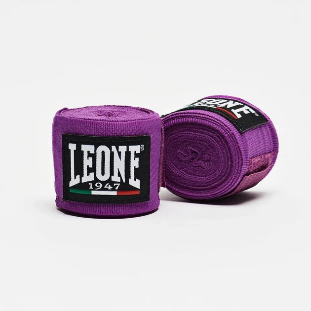 Боксерские бинты Leone AB705 эластичные 3,5 м хлопок фиолетовые - Фото 1 Боксерские бинты Leone AB705 эластичные 3,5 м хлопок фиолетовые - изображение 1