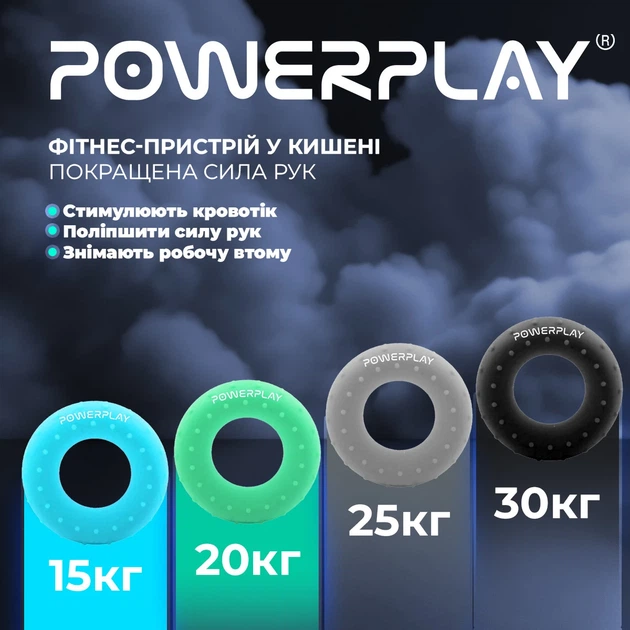 Еспандер кистьовий ProDobro PP-4338 25 кг силіконовий сірий - зображення 10