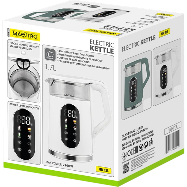 Czajnik elektryczny Maestro MR-023-WHITE - obraz 2