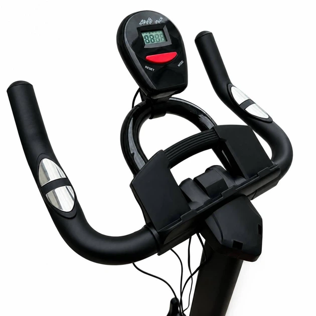 Велотренажер механический домашний Spin Bike с LCD-дисплеем Черный - изображение 5