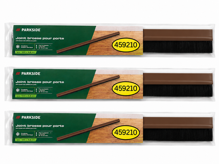 Щеточный самоклеющийся уплотнитель для дверей PARKSIDE Brush Seal 100×4,8 см, до 18 мм, черный на коричневой основе. - Фото 2 Щеточный самоклеющийся уплотнитель для дверей PARKSIDE Brush Seal 100×4,8 см, до 18 мм, черный на коричневой основе. - изображение 2